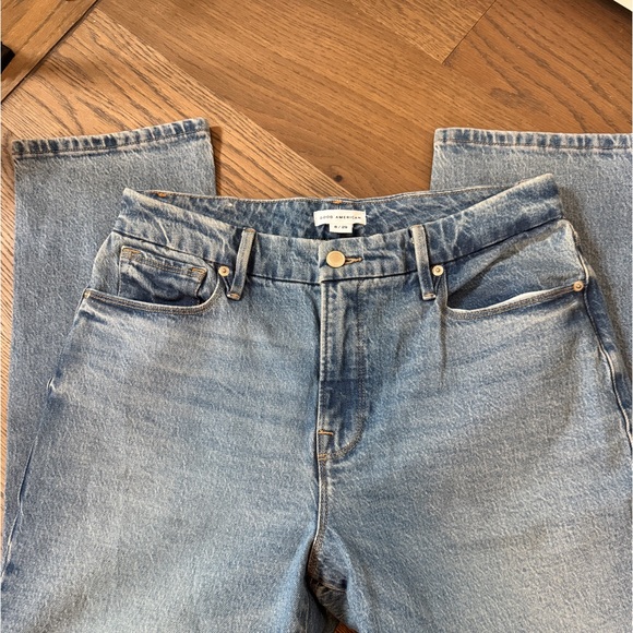 Good American Blue Straight Leg Jeans High-Waisted - Picture 5 of 5
